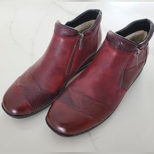 Rieker Women's Dual Zip Boots Red